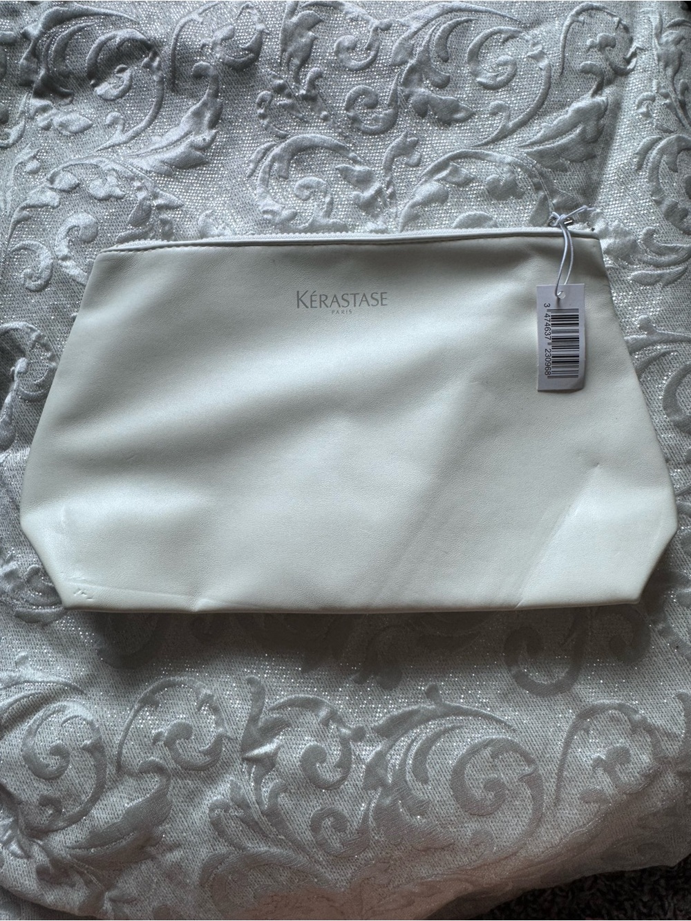 Kérastase Paris Cosmetic Pouch 10x6 White Travel Makeup Bag